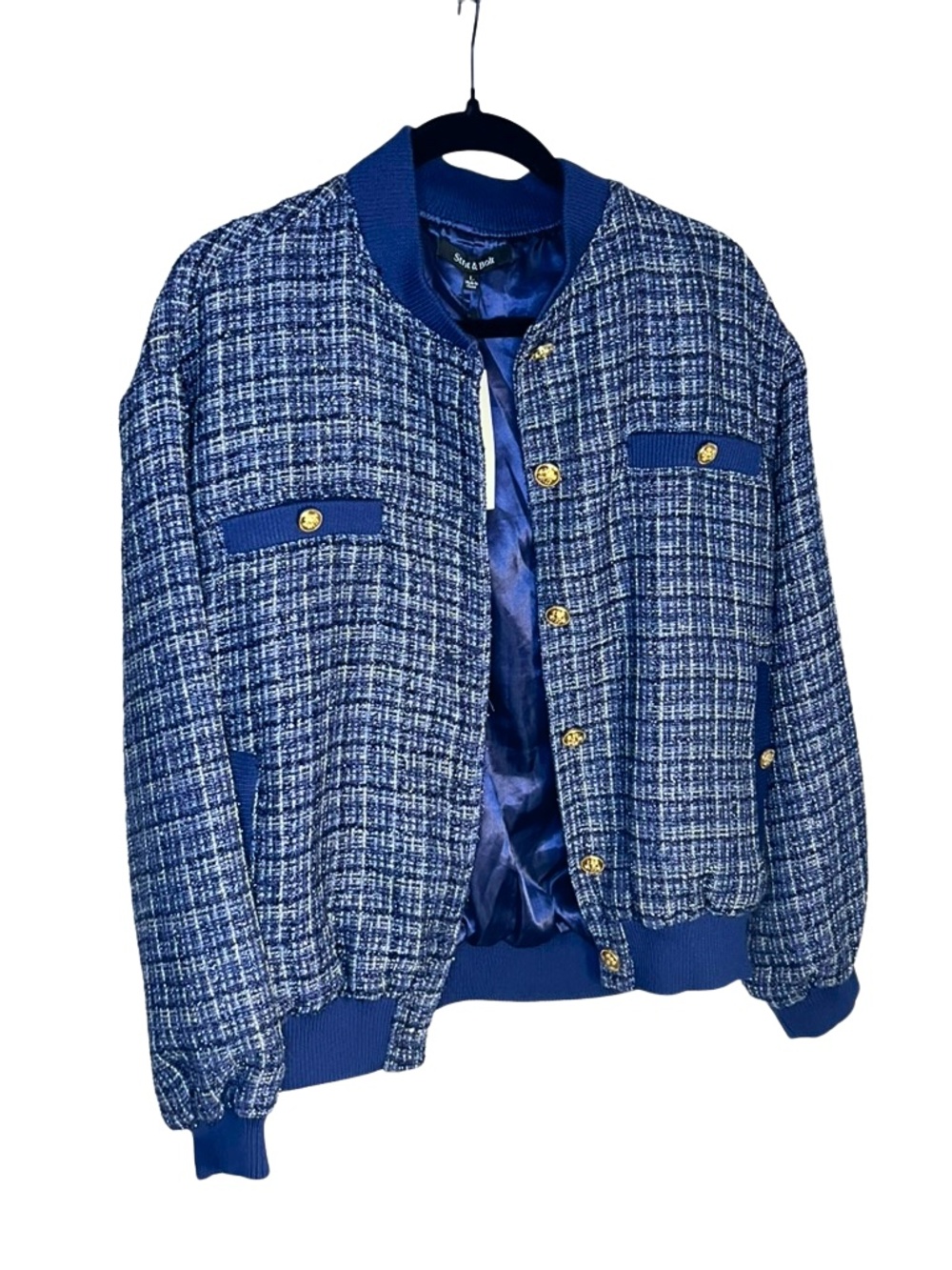 Strut & Bolt Metallic Tweed Bomber Jacket